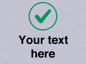 Custom plain background, green tick in circle sign